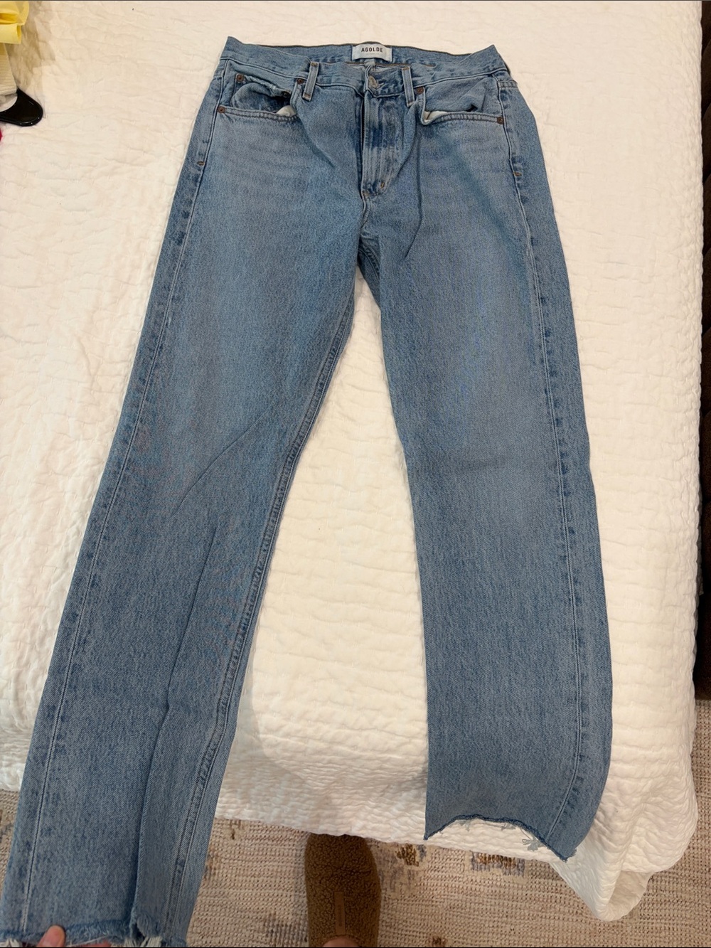 AGOLDE Vintage-Inspired Light Blue Women’s Straight Leg Jeans